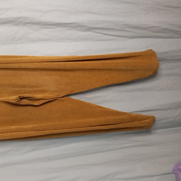 Slinky Brand P1X 1X Pants Light Golden Brown Elastic Waist Stretchy Knit - Picture 8 of 9